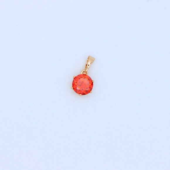 "Fiery Red Round Pendant in Gold Plating with Elegant Minimal Look, XPPT1676 - Picture 9 of 13